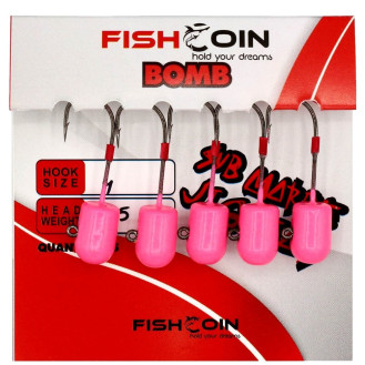 Fishcoin Bomb Jighead Pink Glow 8-1.5 Gr Fishcoin Bomb Jighead Pink Glow 8-1.5 Gr