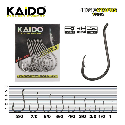 1102BN Octopus Beak Olta İğnesi (10 pcs) 1102BN Octopus Beak Olta İğnesi (10 pcs)