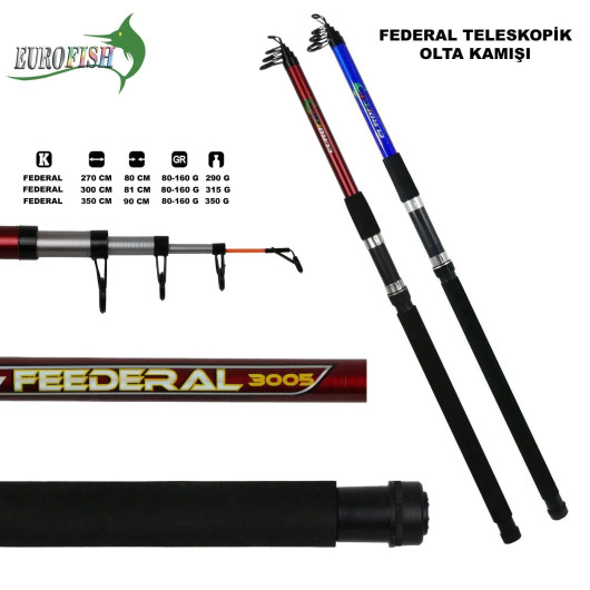 Federal Fiber Olta Kamışı 80-160 Gr KIRMIZI Federal Fiber Olta Kamışı 80-160 Gr KIRMIZI