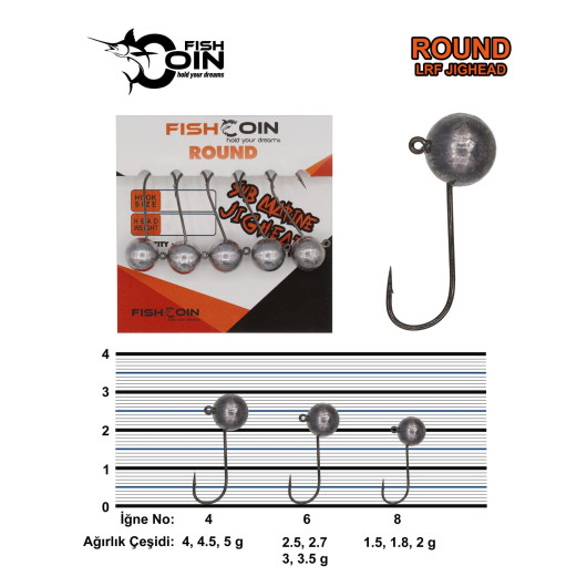 Fishcoin Round Jighead 4-4.5 Gr