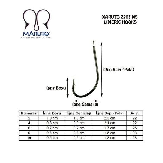 Maruto 2267 Black Nikel Olta İğnesi Maruto 2267 Black Nikel Olta İğnesi