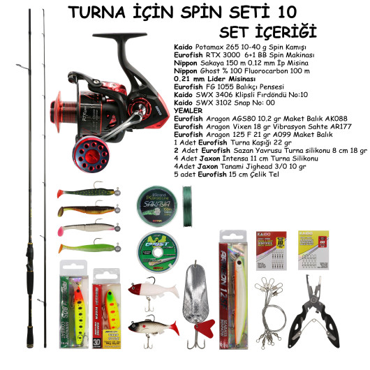 TURNA AVI İÇİN SPİN OLTA SETİ 10