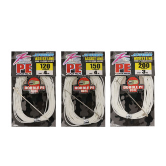 Jigger Double Core PE Assist Line White Assist İpi Jigger Double Core PE Assist Line White Assist İpi