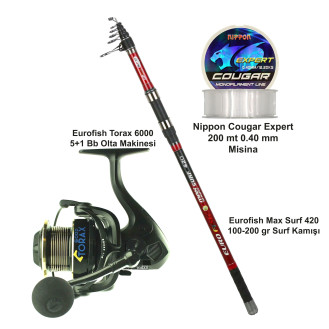 Eurofish Max Surf 420 100-200 GR + Eurofish Torax 6000 Olta Seti